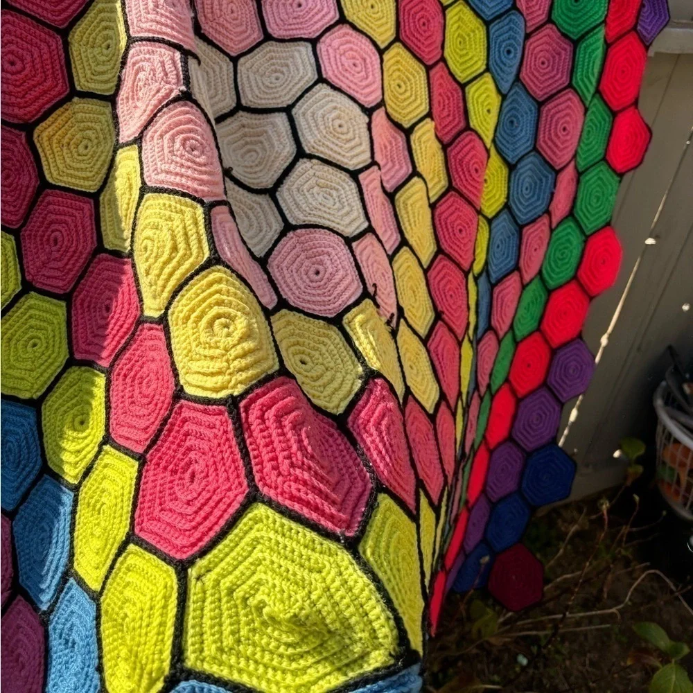 Crochet Hexagon colorful Blanket